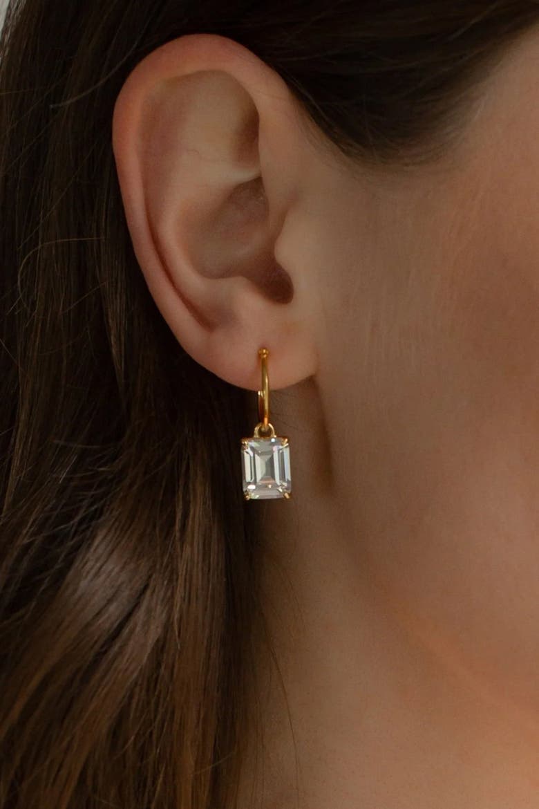 Sterling Silver 18k Gold Plated Lena Sparkle Earrings Statement Piece, Alternate, color, Gold