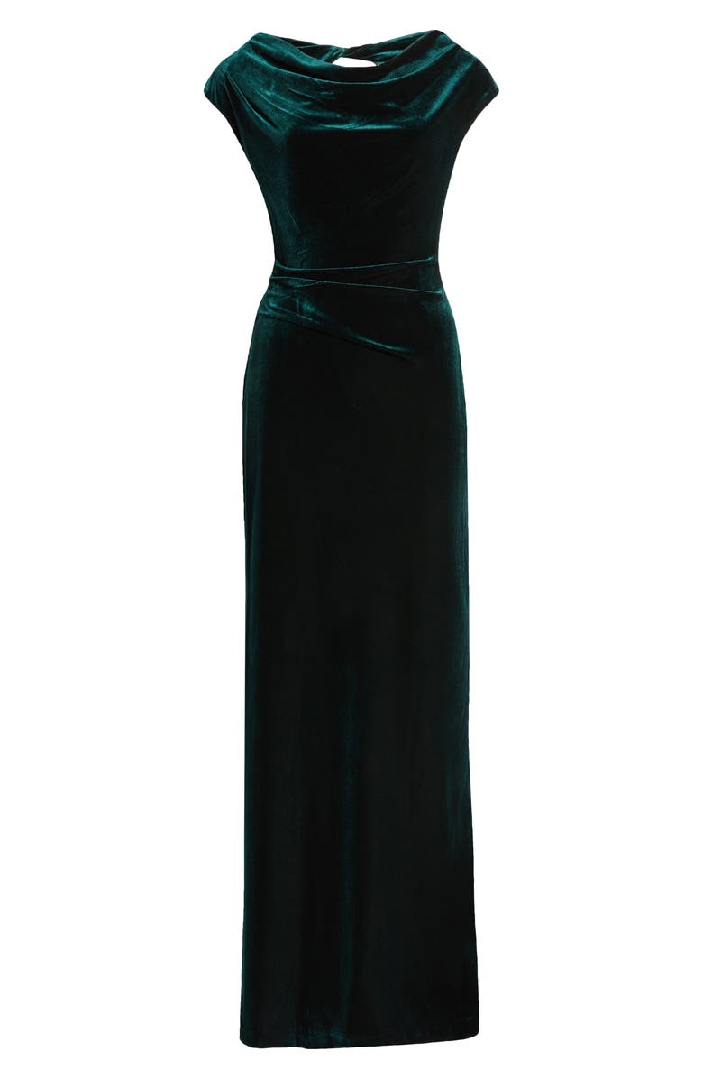 Vince Camuto Twist Back Velvet Gown, Alternate, color,