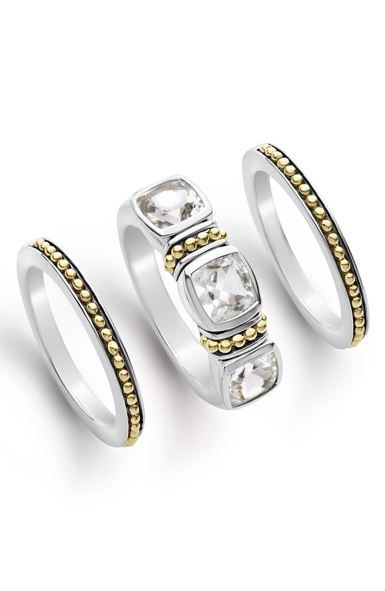 LAGOS Rittenhouse Set of 3 White Topaz Stacking Rings, Alternate, color,
