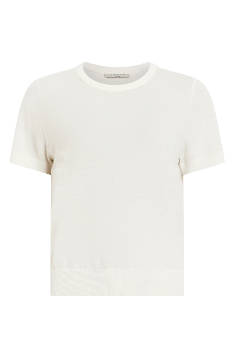 AllSaints Bern Short Sleeve Wool Sweater, Alternate, color, Chalk White