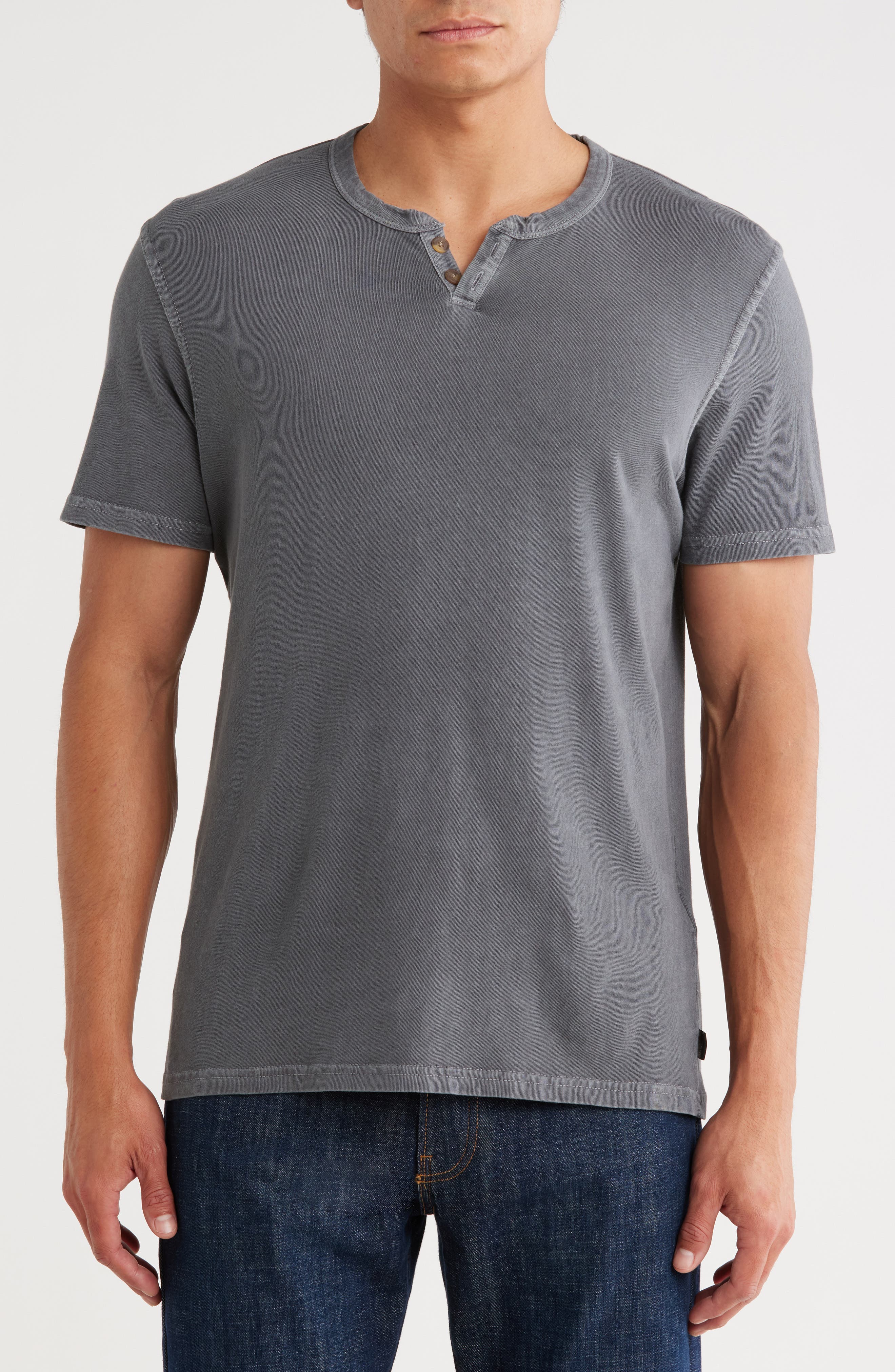 Lucky Brand Burnout Notch Neck T-Shirt