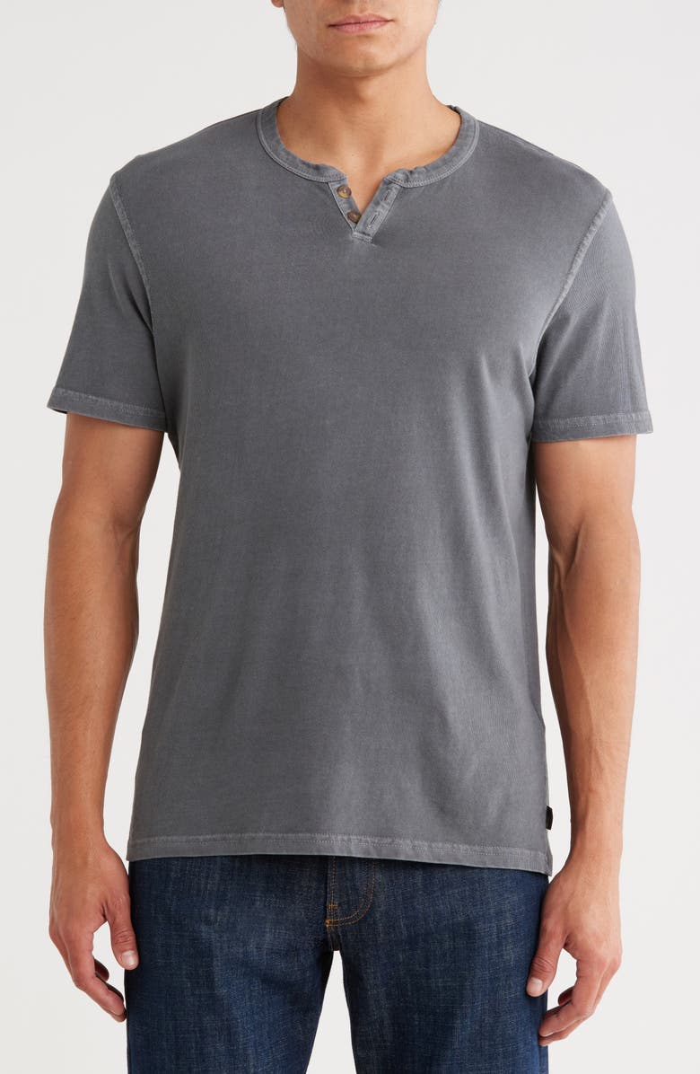 Lucky Brand Burnout Notch Neck T-Shirt, Main, color, Iron Gate