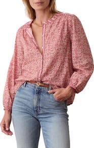 Marine Layer Vivian Floral Button Through Blouse