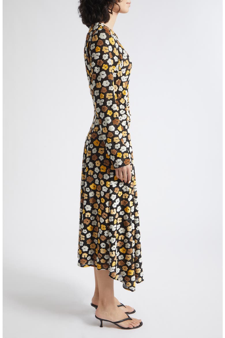 Long Sleeve Gathered Dress, Alternate, color, PETAL POLKA