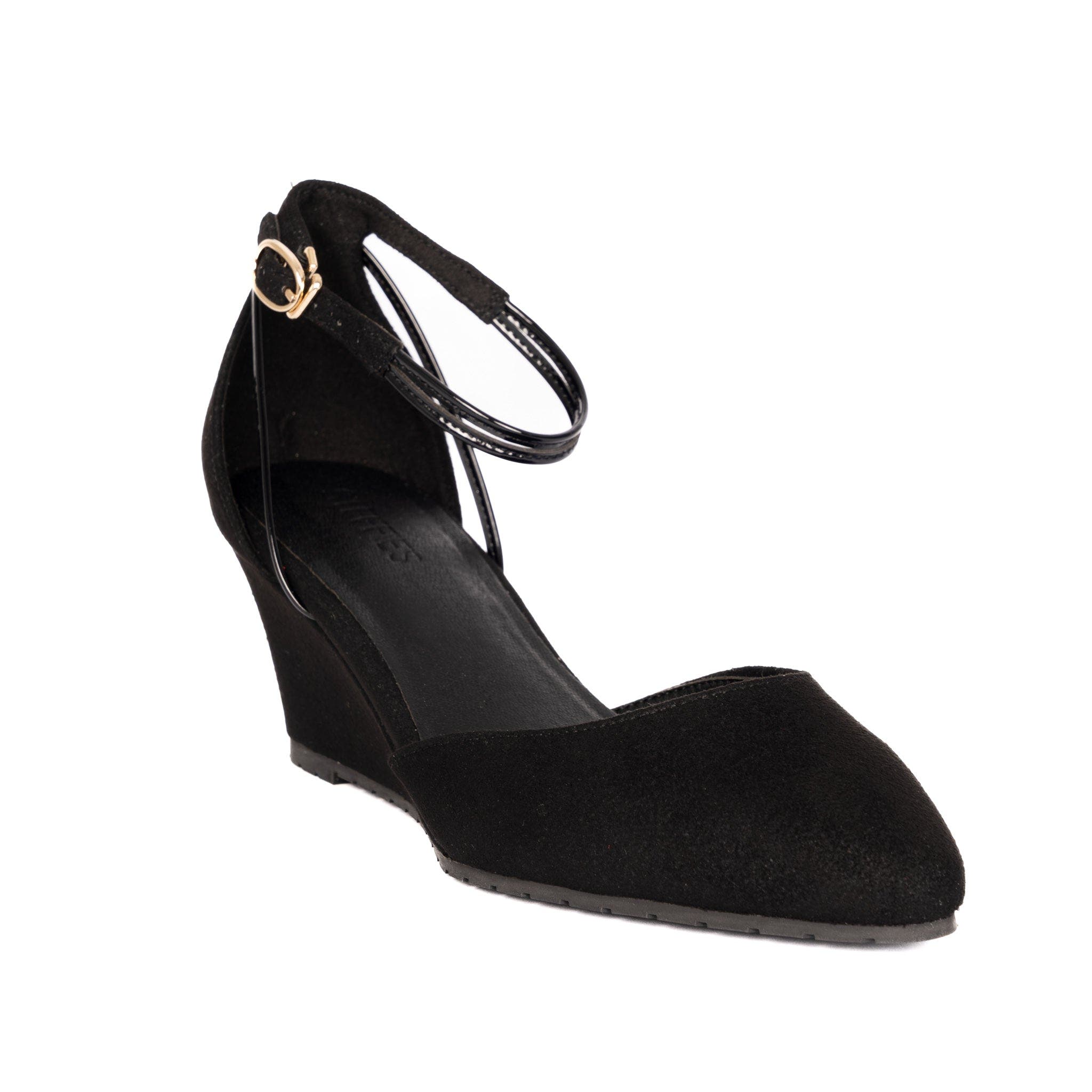Steffie's Landmark Wedge Heel, Alternate, color, Space Black