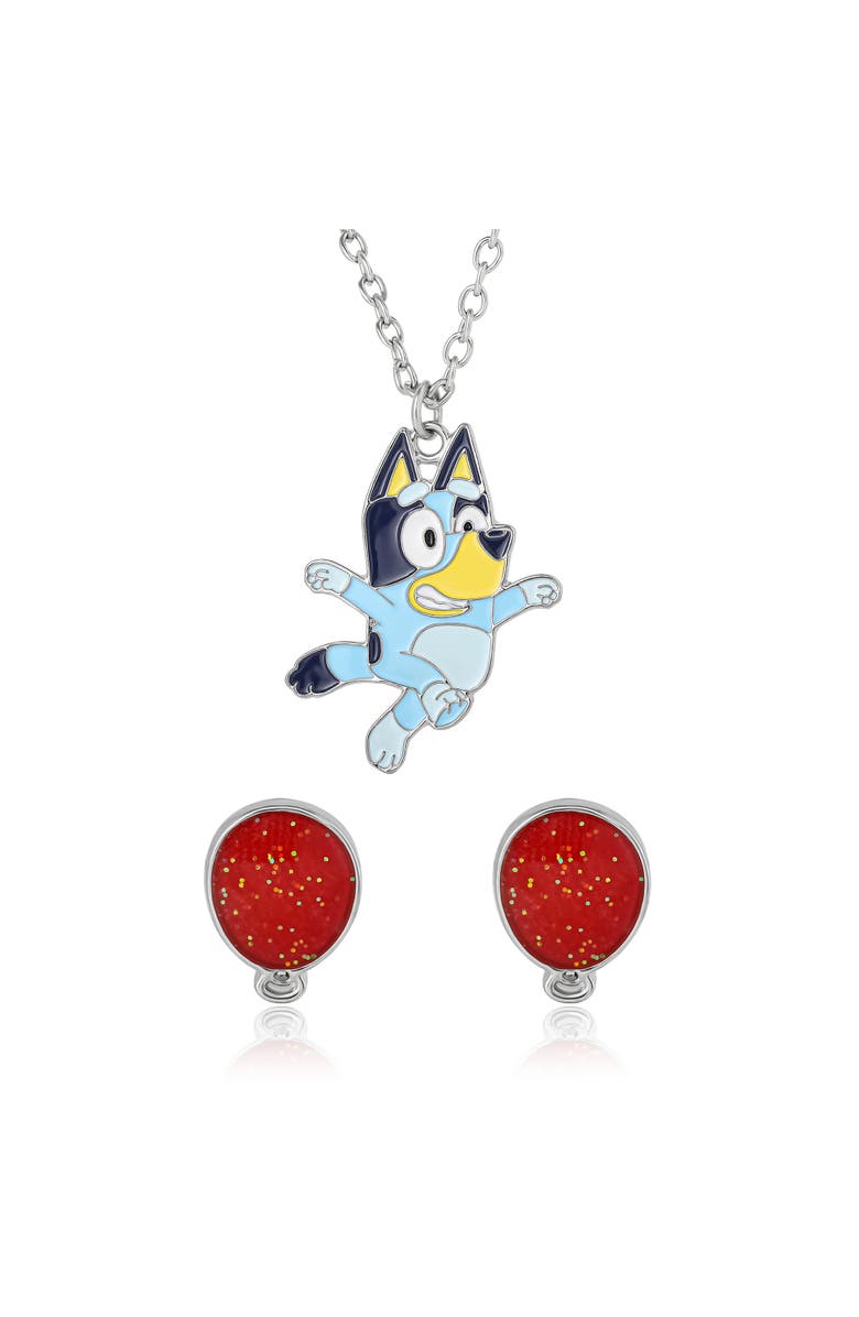 BLUEY Pendant Necklace and Balloon Stud Earrings Set, Main, color, Multicolor
