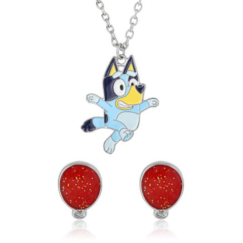 Pendant Necklace and Balloon Stud Earrings Set