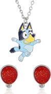 BLUEY Pendant Necklace and Balloon Stud Earrings Set
