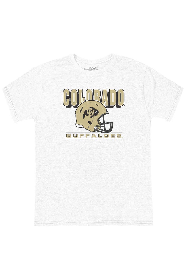 Youth Original Retro Brand Ash Colorado Buffaloes Helmet Tri-Blend T-Shirt, Main, color, Ash