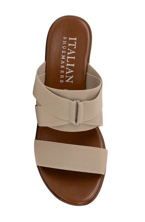 Italian Shoemakers Clous Wedge Sandal In Taupe