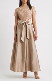 Pisarro Nights 3D Floral Bodice Beaded Gown