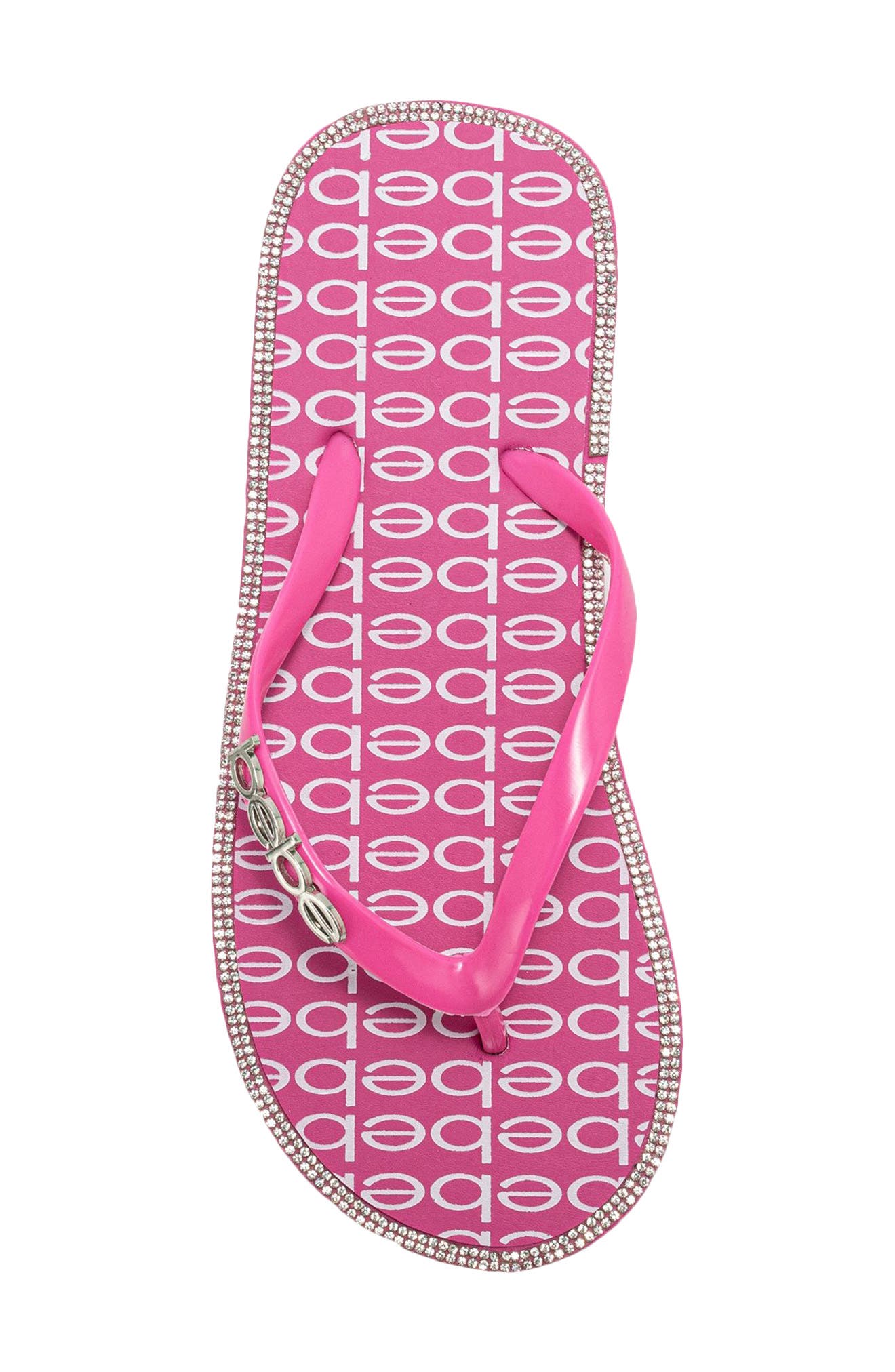 Logo Print Flip Flop, Alternate, color, FUCHSIA
