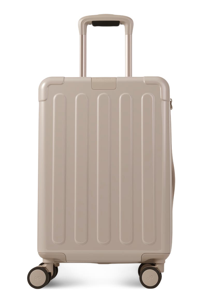 Nostos Glossy Spinner Carry-On, Main, color, SAHARA
