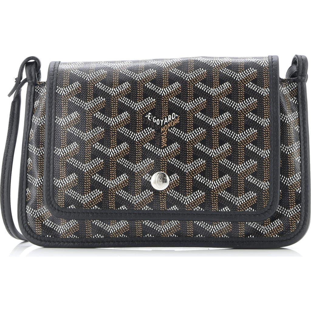 Pre-owned Goyard Goyard Plumet Clutch Wallet Coated Canvas In Black