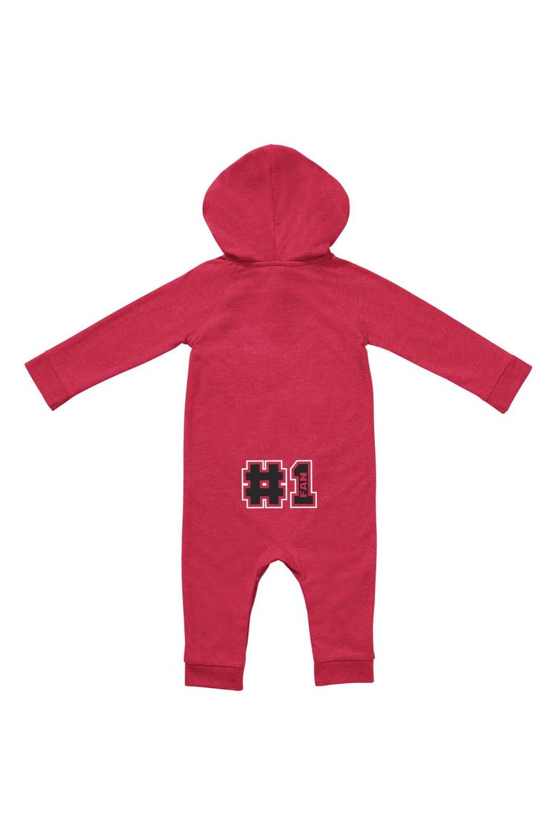 Newborn & Infant Colosseum Cardinal Arkansas Razorbacks Henry Pocketed Raglan Hoodie Romper, Alternate, color, Cardinal