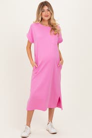 PinkBlush Pocket Front Midi T-Shirt Dress