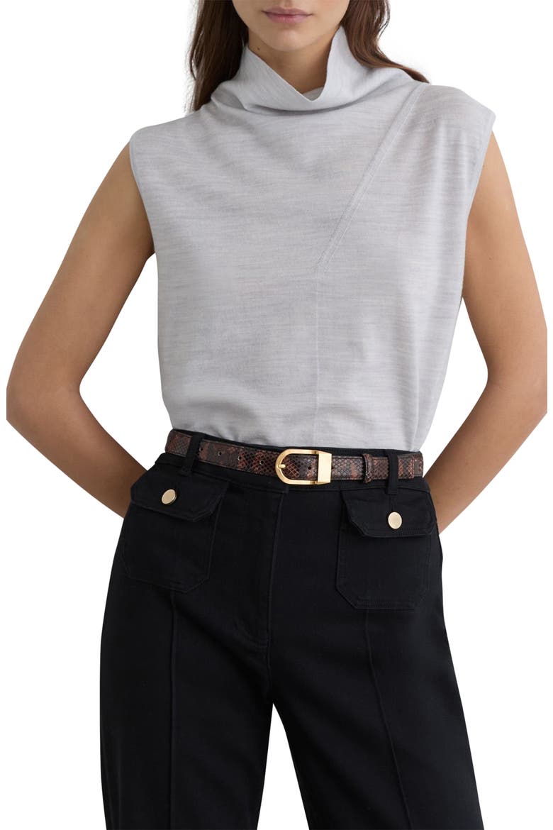 Honey Mock Neck Wool Shell, Alternate, color, GREY MARL