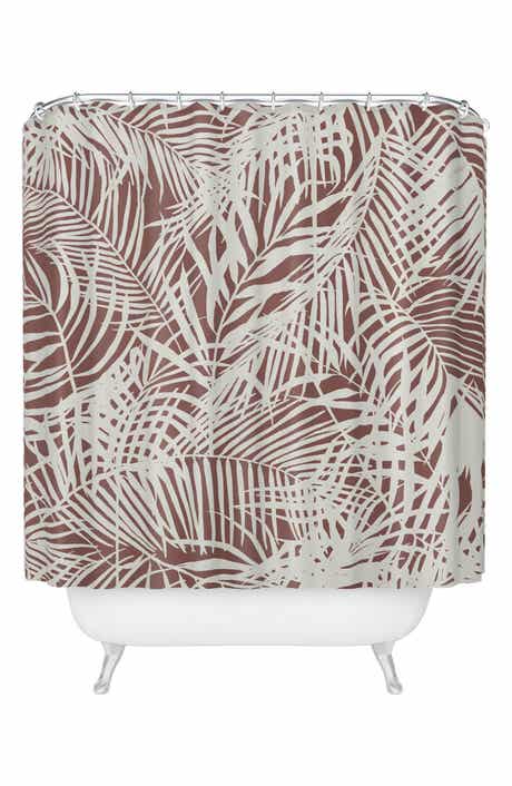 Deny Designs Palm Leaf Mono Shower Curtain