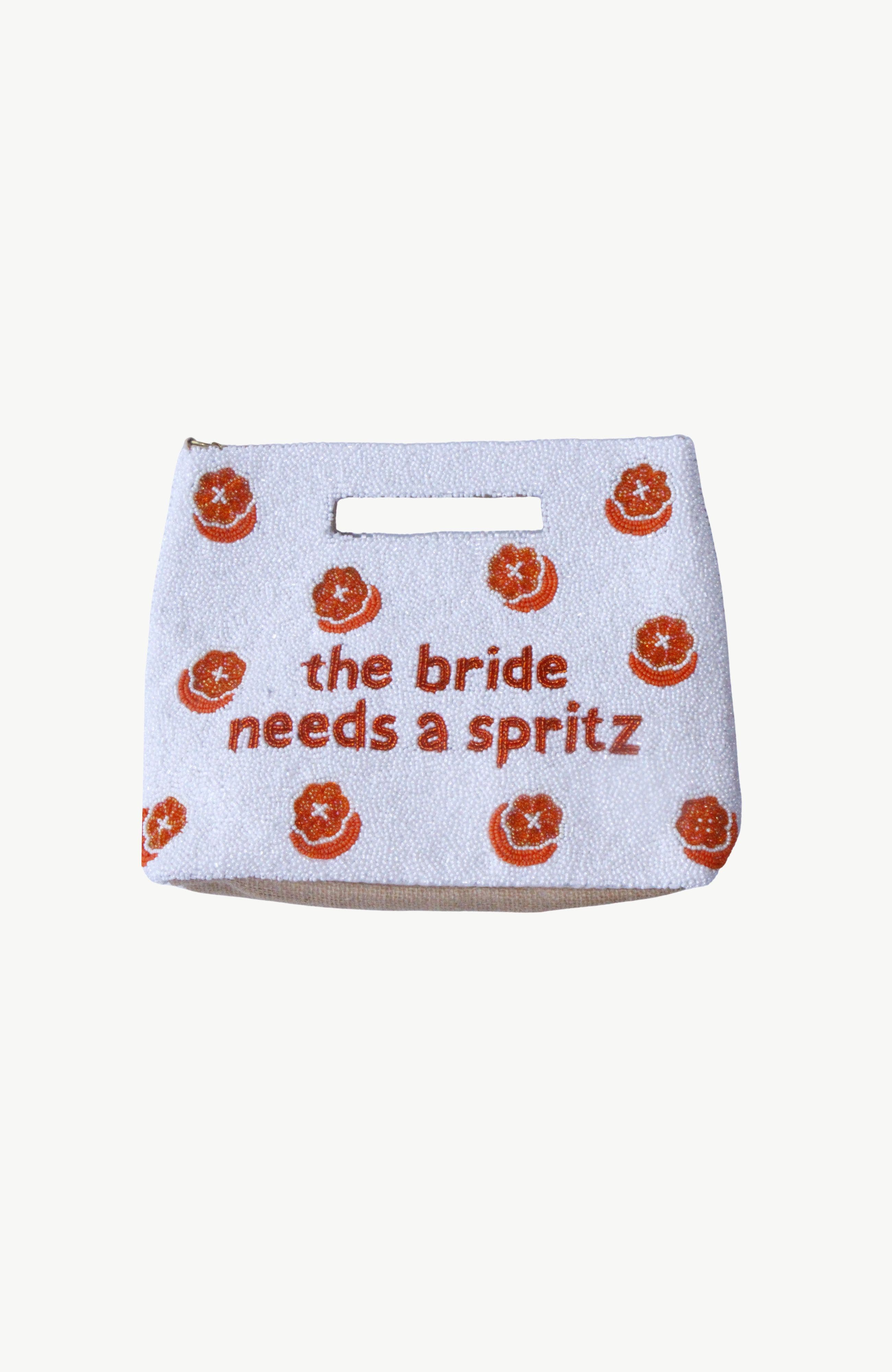 Island to East Side The Bride Needs a Spritz Handle Pouch, Main, color, White