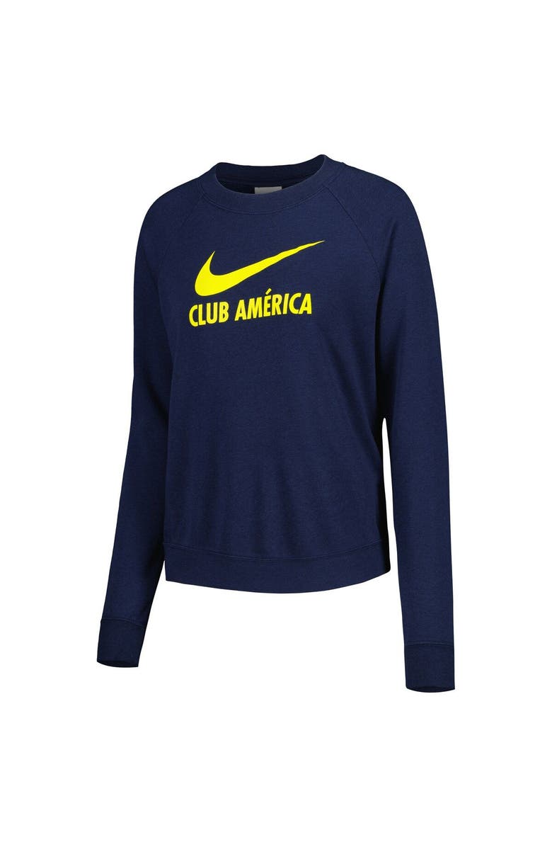 Nike Women's Nike Navy Club America Lockup Varsity Tri-Blend Raglan Pullover Sweatshirt, Alternate, color, 