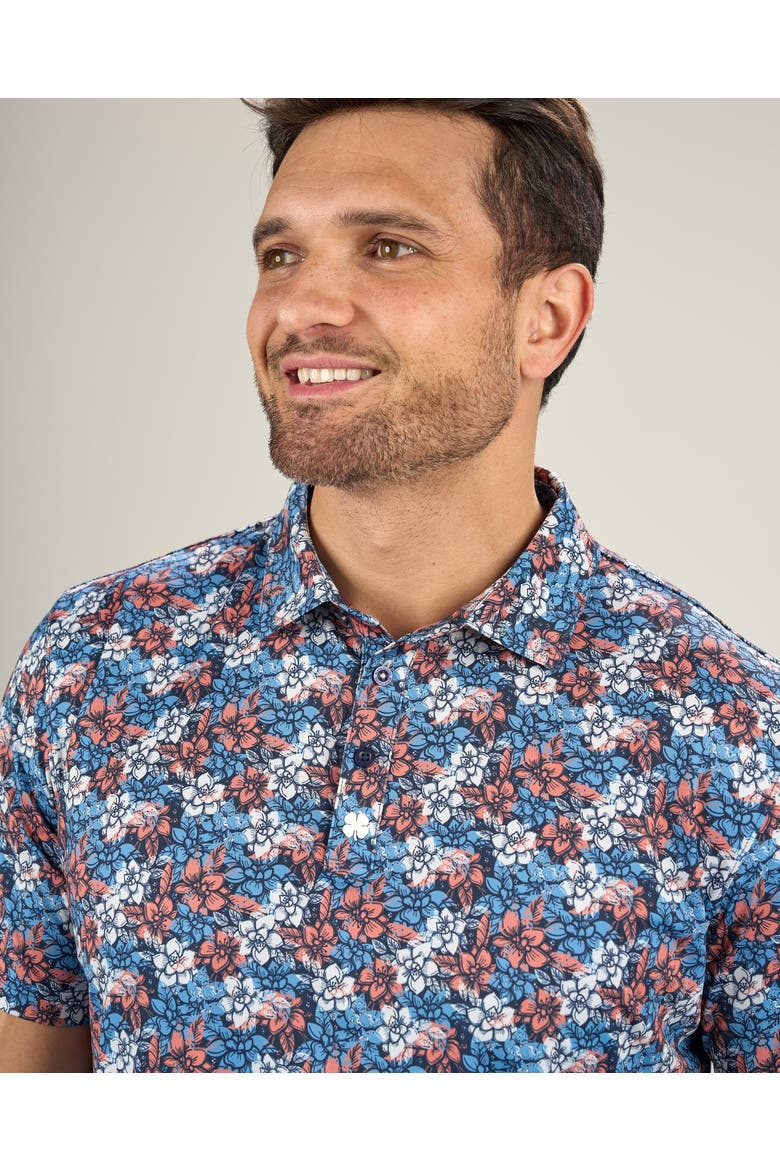 Flower Power Polo, Alternate, color, Moody Blue