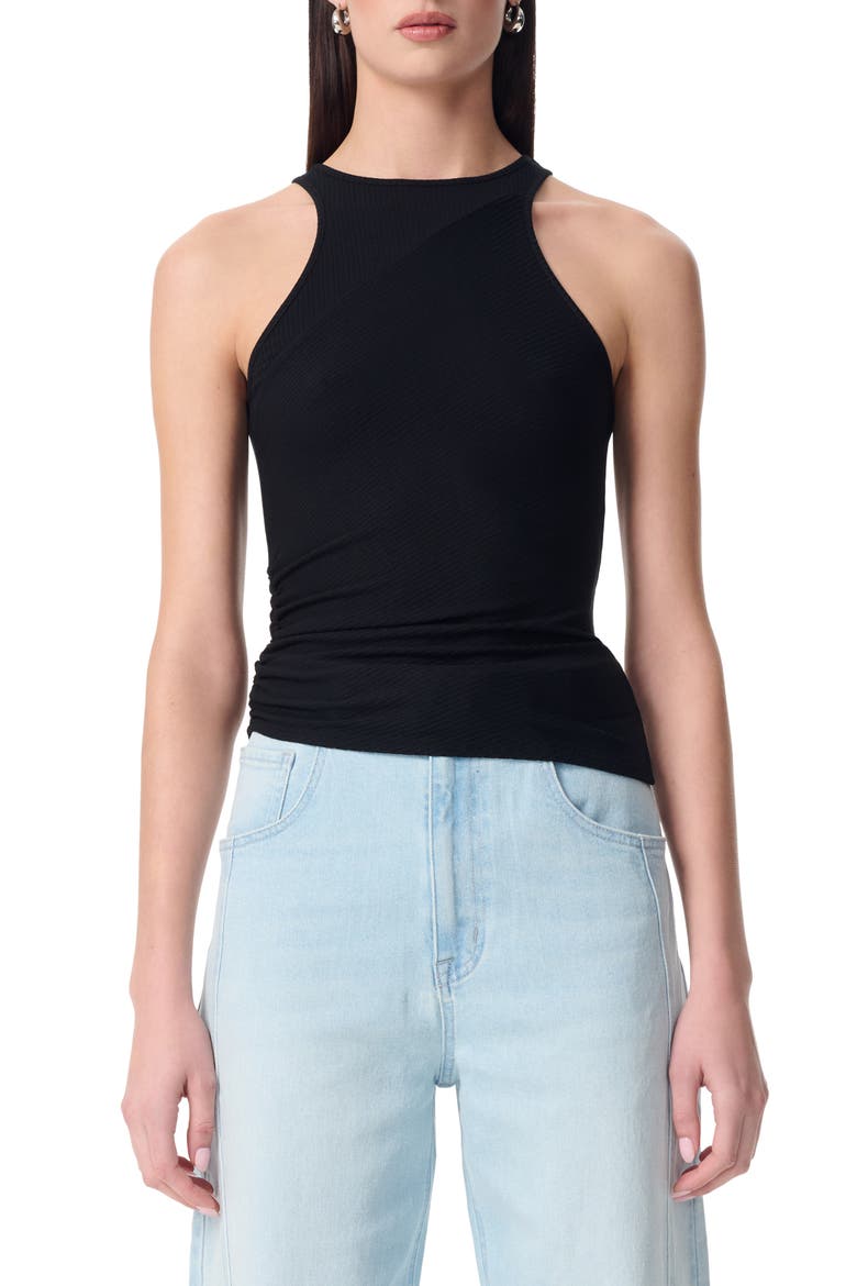 Tiane Racerback Rib Tank, Main, color, BLACK