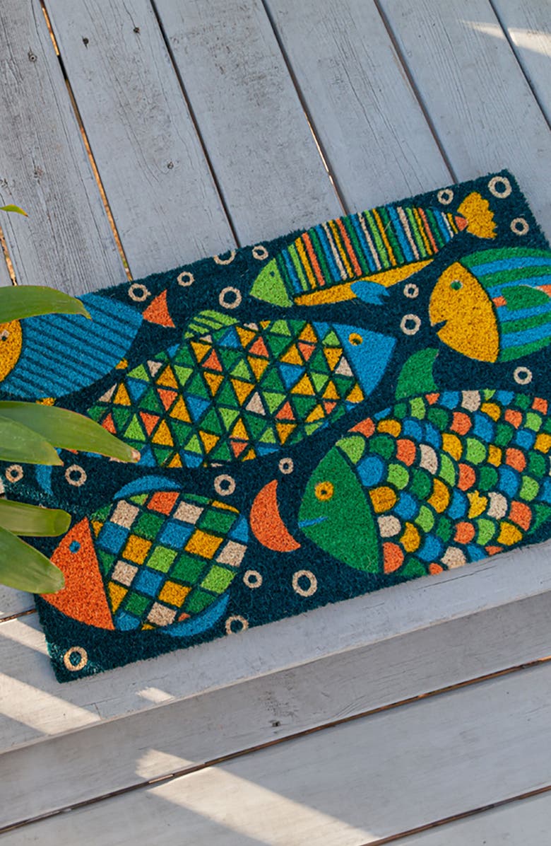 ENTRYWAYS Fancy Fish Doormat, Alternate, color, Blue