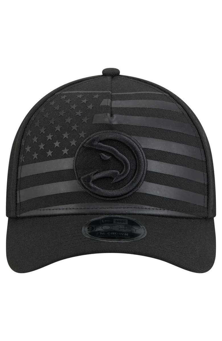 New Era Men's New Era  Black Atlanta Hawks Game Day Flag A-Frame 9FORTY Adjustable Hat, Alternate, color, Black