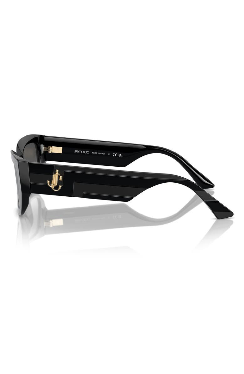 Jimmy Choo 55mm Rectangle Sunglasses, Alternate, color, Black
