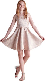 Un Deux Trois Fit and Flare Party Dress in Longer Length