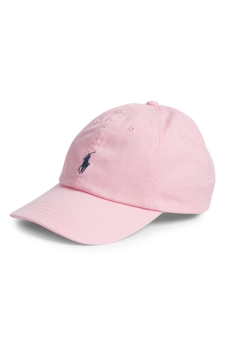 Polo Ralph Lauren Classic Sport Cotton Twill Baseball Cap, Main, color, Carmel Pink / Jewel Blue