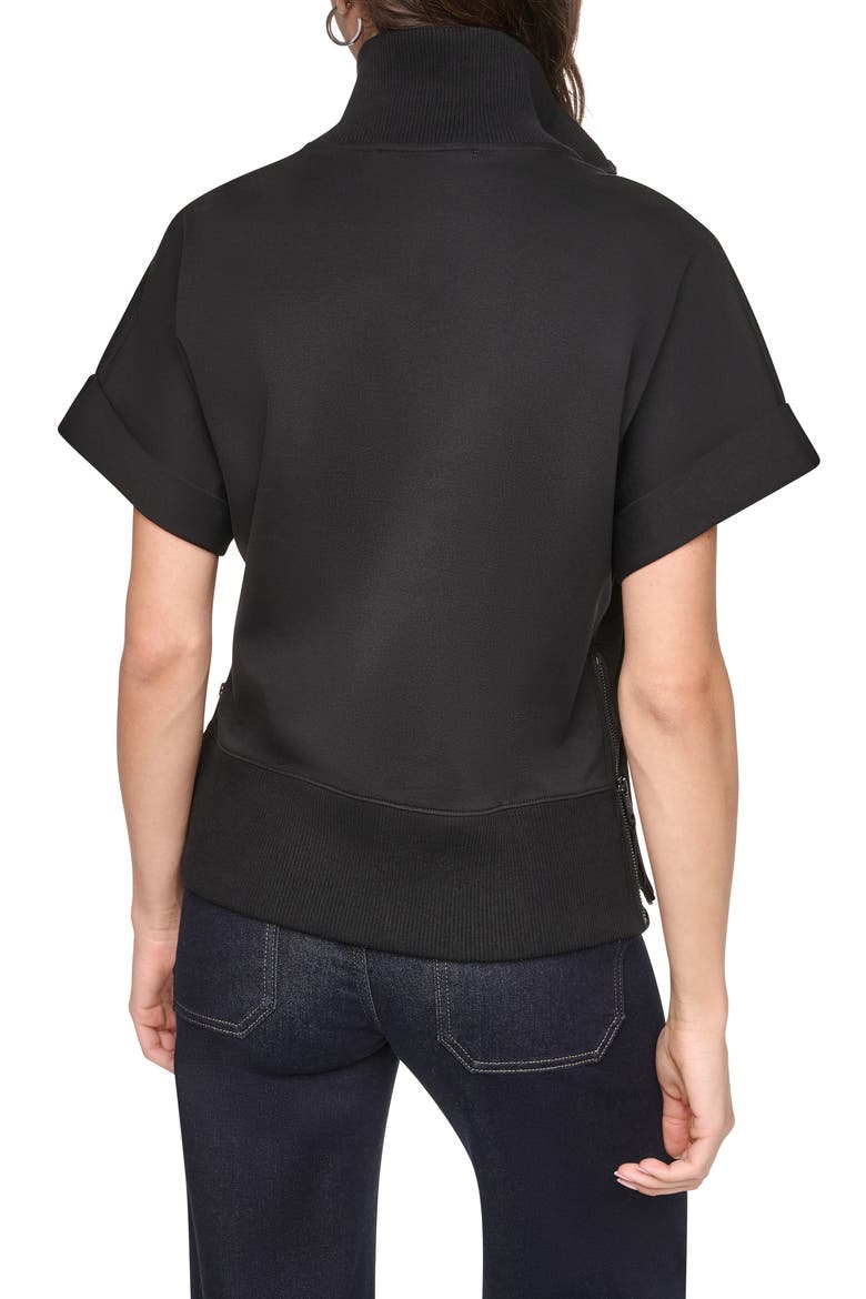 Soho Half Zip Ponte Pullover, Alternate, color, BLACK
