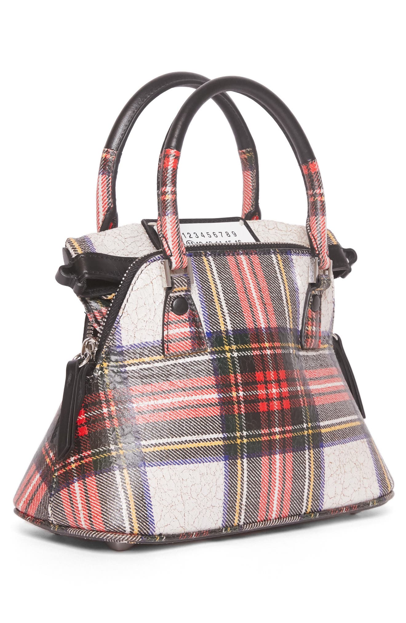 Maison Margiela Micro 5AC Tartan Print Leather Shoulder Bag, Alternate, color, 