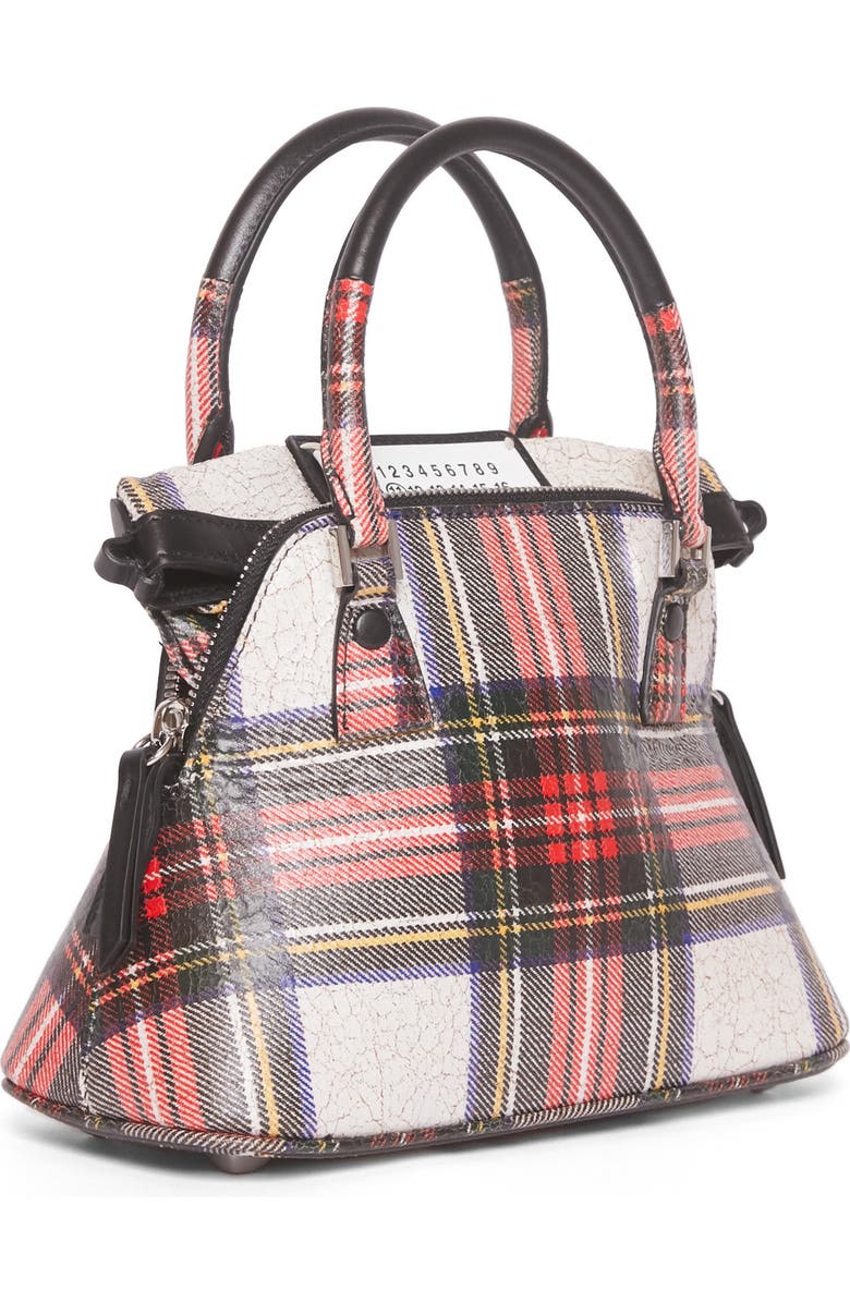 Maison Margiela Micro 5AC Tartan Print Leather Shoulder Bag, Alternate, color,
