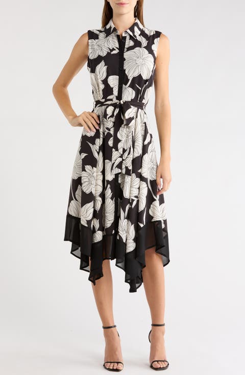 Tie Waist Handkerchief Shirtdress