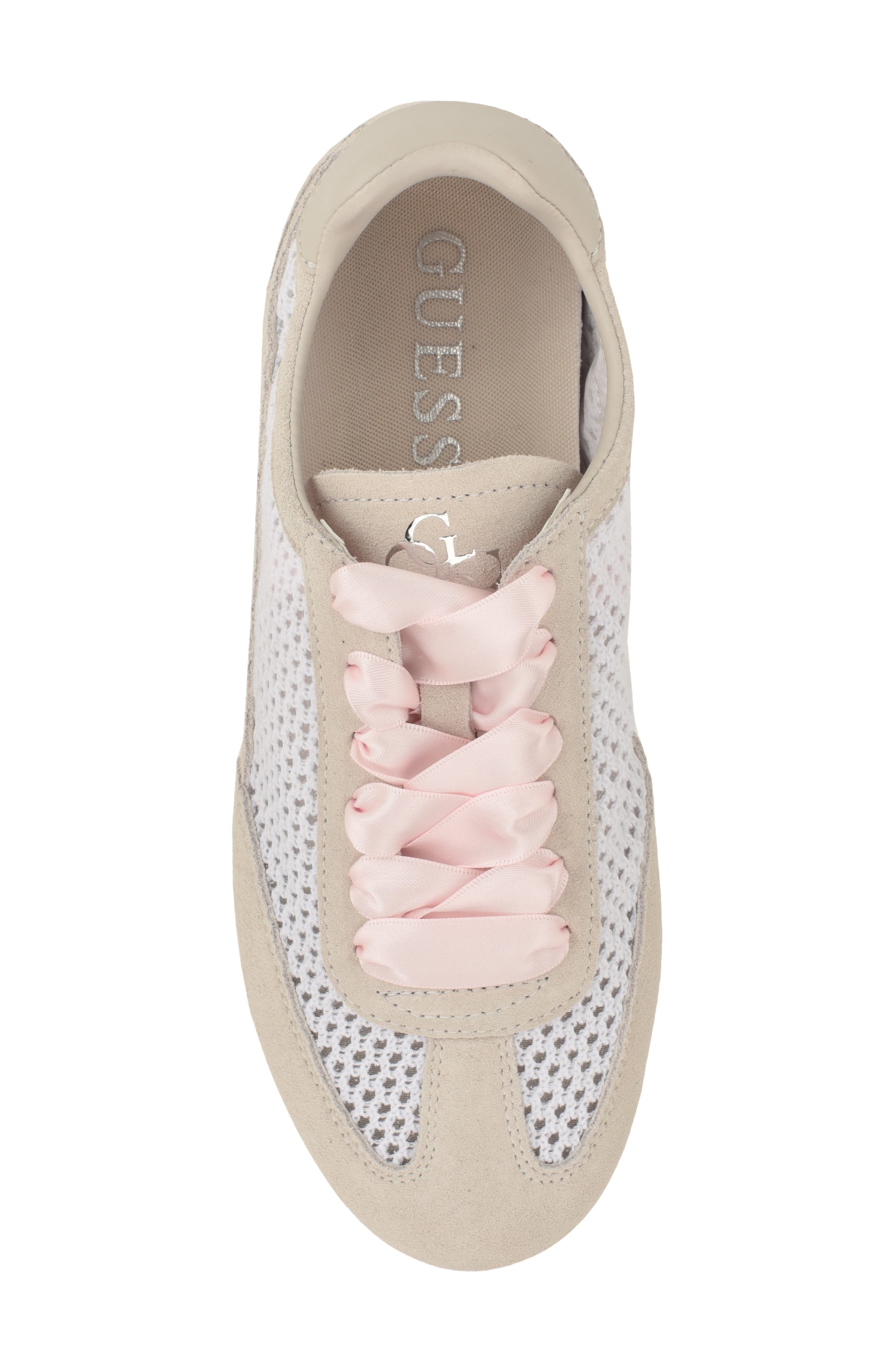 GUESS Releve Mesh Sneaker, Alternate, color, White