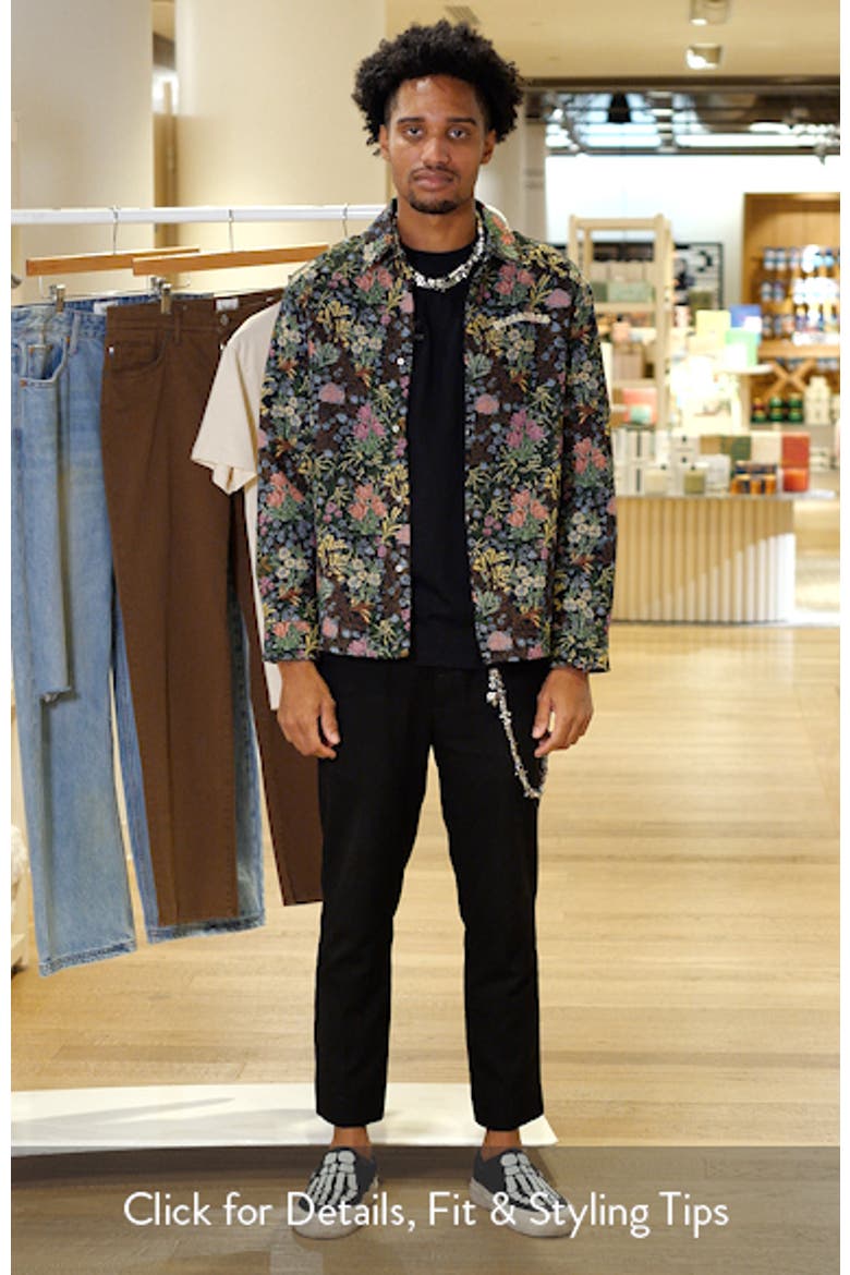 Floral Jacquard Snap-Up Overshirt (Men) | Nordstrom