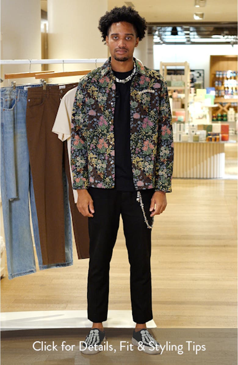 Floral Jacquard Snap-Up Overshirt, sales video thumbnail