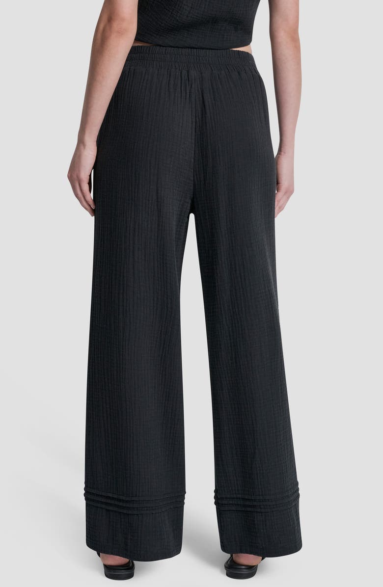 DKNY Jeans Cotton Gauze Pull-On Pants, Alternate, color, Black