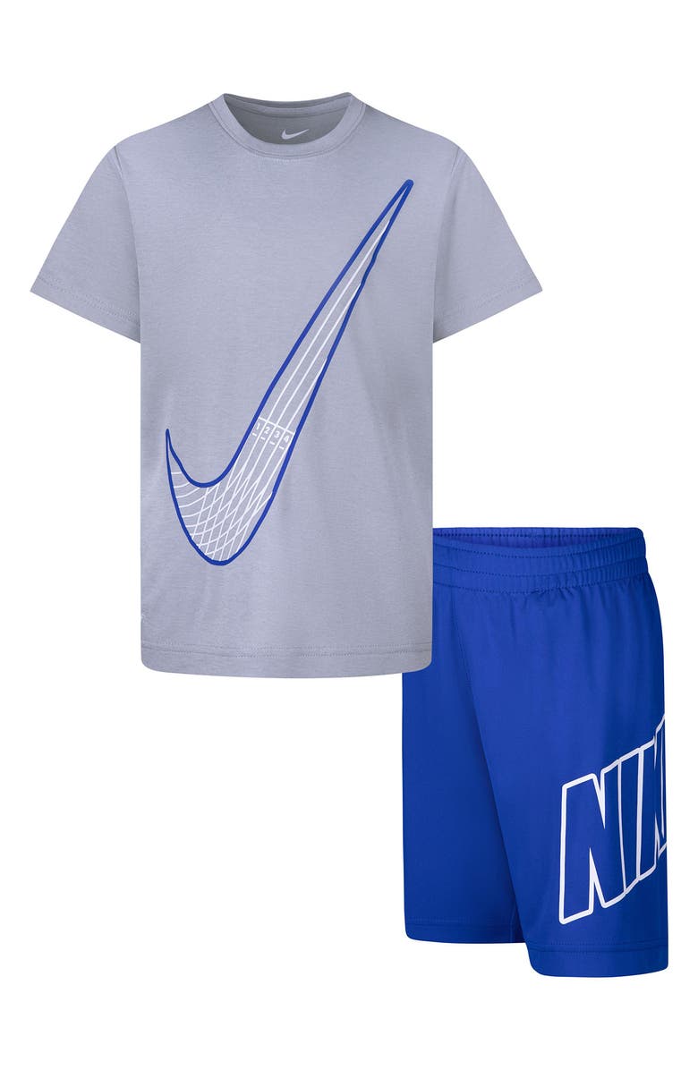 Nike Kids' Dri-FIT Graphic T-Shirt & Shorts Set, Main, color, Game Royal