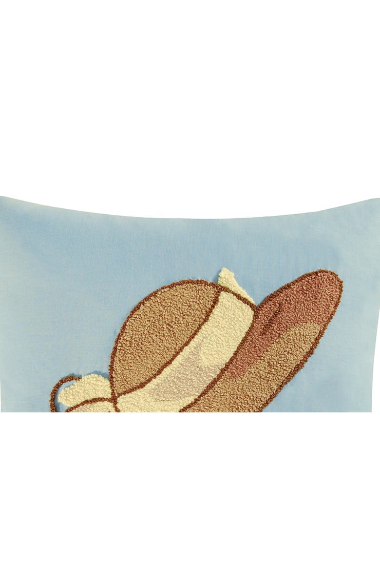 Hat Tufted Pillow, 16" x 16", Alternate, color, Blue
