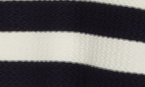 Adrianna Papell Contrast Tipped Bow Sweater In Blue
