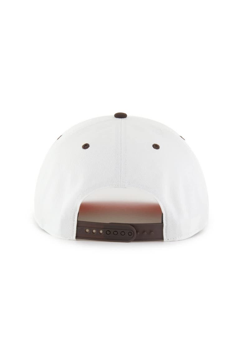 Men's '47 White/Brown Cleveland Browns Roscoe Two-Toned Hitch Adjustable Hat, Alternate, color, White