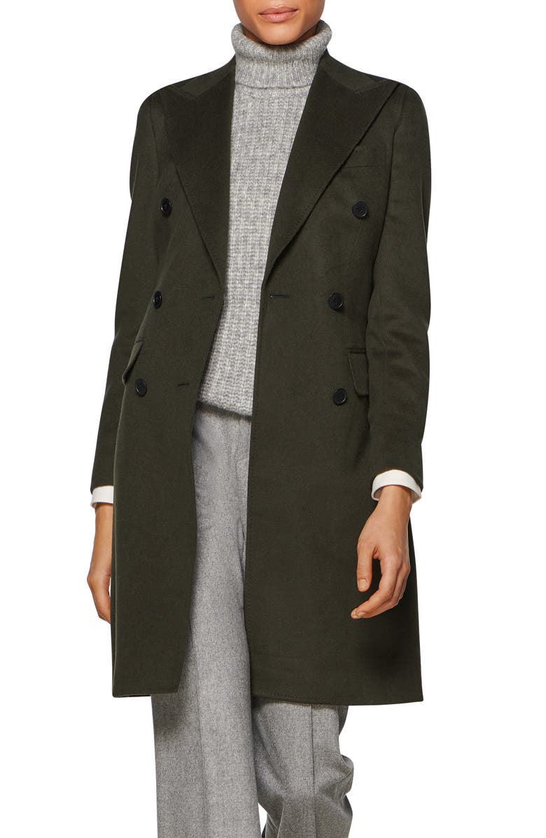 SUISTUDIO Ben Double Breasted Wool Coat, Main, color, 