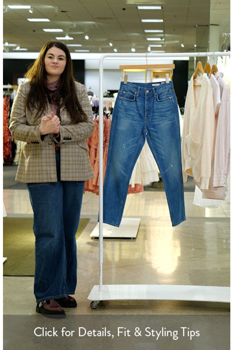 Eve Distressed High Waist Slim Crop Straight Leg Jeans video