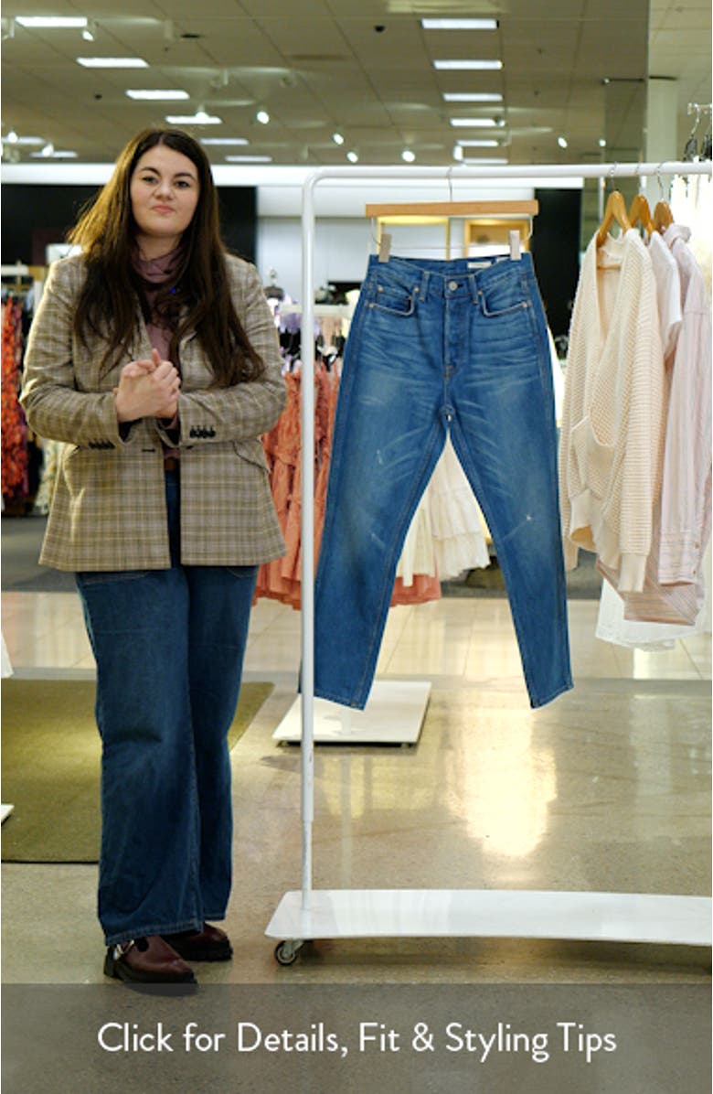 Eve Distressed High Waist Slim Crop Straight Leg Jeans, sales video thumbnail