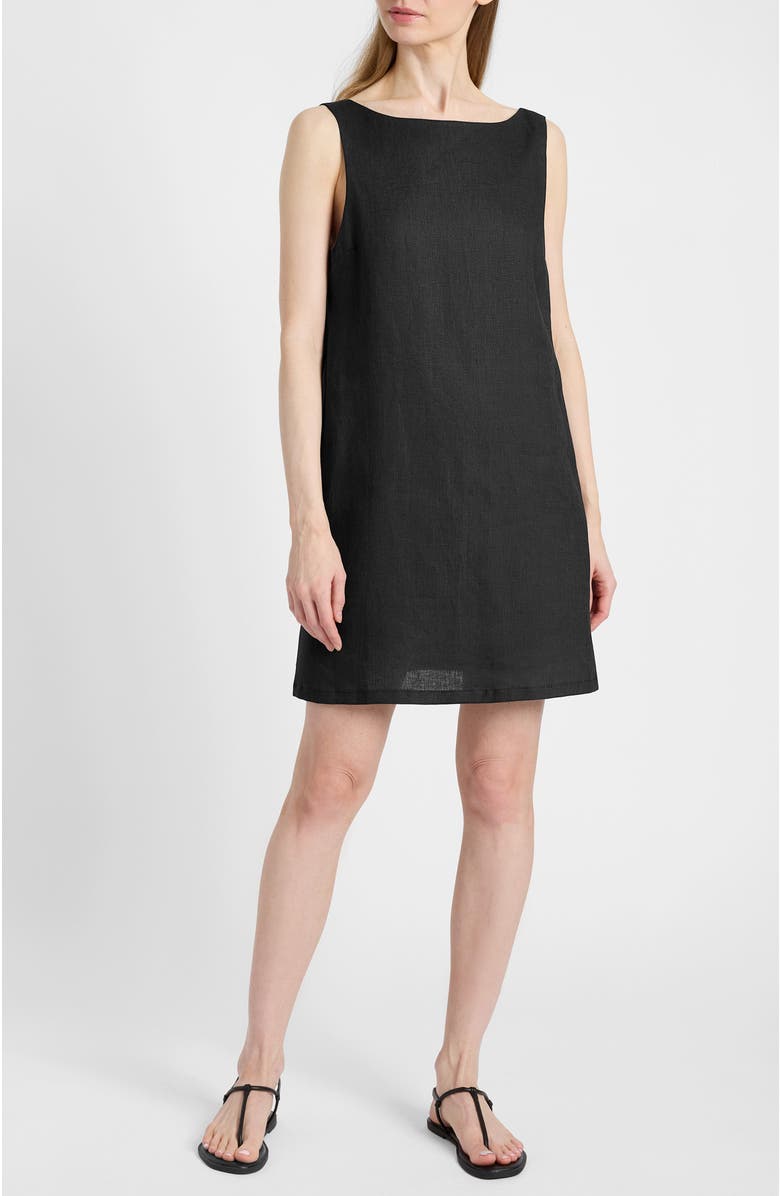Santorelli Jaclyn Sleeveless Shift Dress, Main, color, Black