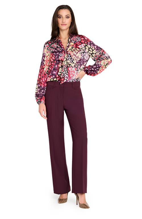 Tahari Asl Print Tie Neck Top In Multi