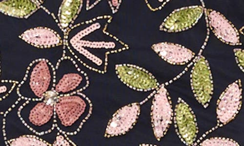 ADRIANNA PAPELL ADRIANNA PAPELL VINE EMBELLISHED TRUMPET GOWN
