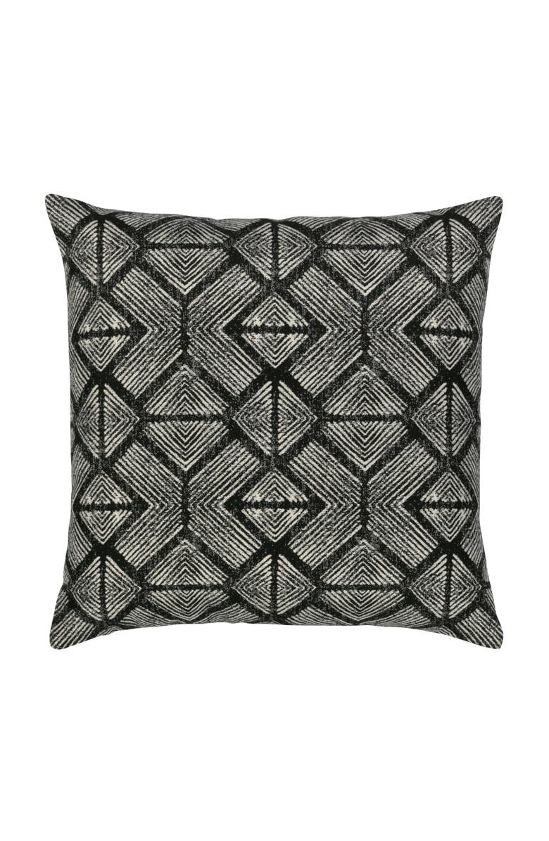 Elaine Smith Bakuba Indoor & Outdoor Woven Accent Pillow, Main, color, Ebony
